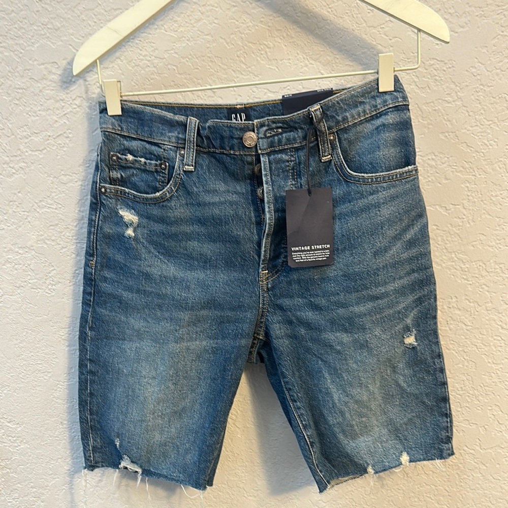 GAP Blue Jean Shorts Distressed Cutoff Style